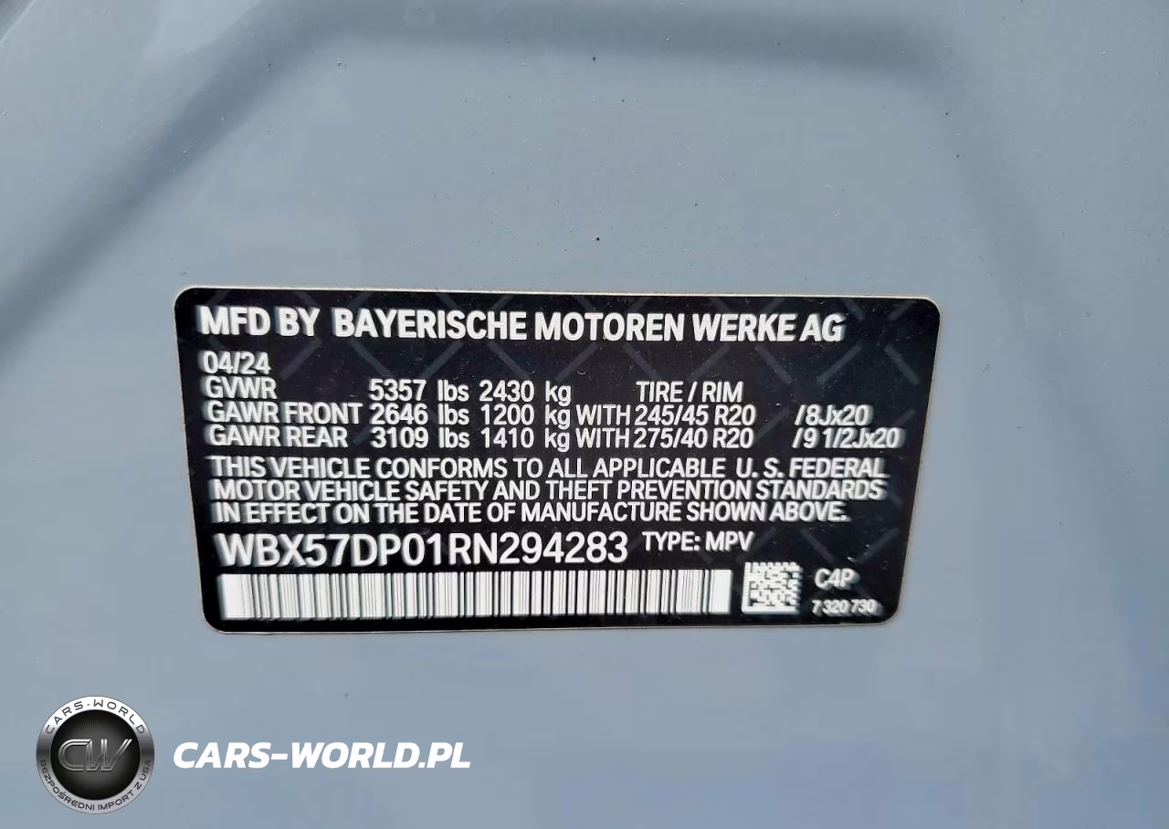 2024 BMW X3 xDrive30I VIN:WBX57DP01RN294283 - 13