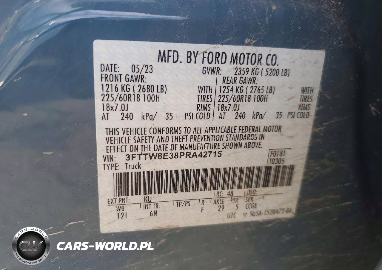 2023 Ford Maverick Xl VIN:3FTTW8E38PRA42715 - 12