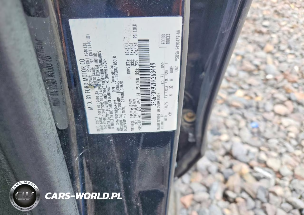 2015 Ford Fusion Titanium VIN:3FA6P0K92FR268449 - 12
