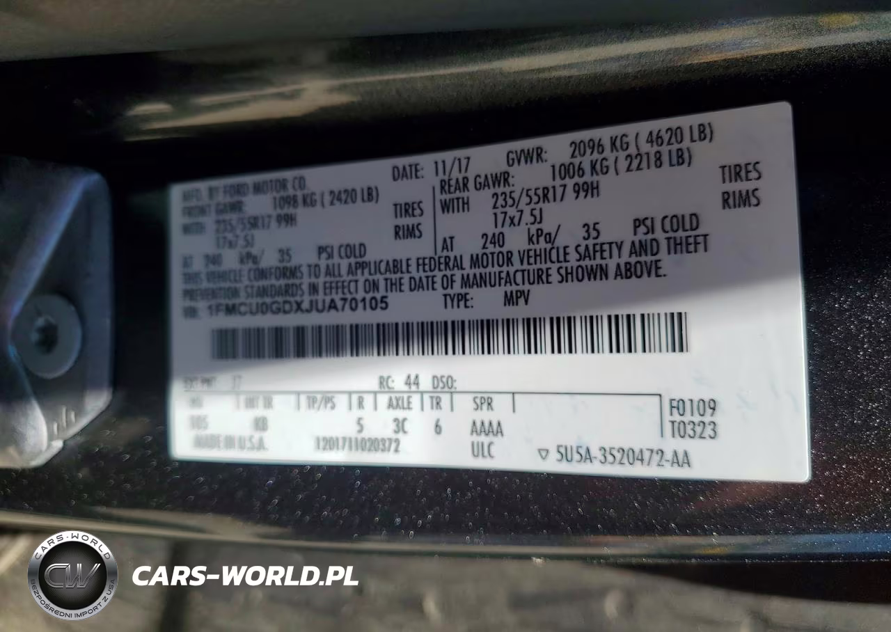 2018 Ford Escape Se VIN:1FMCU0GDXJUA70105 - 13