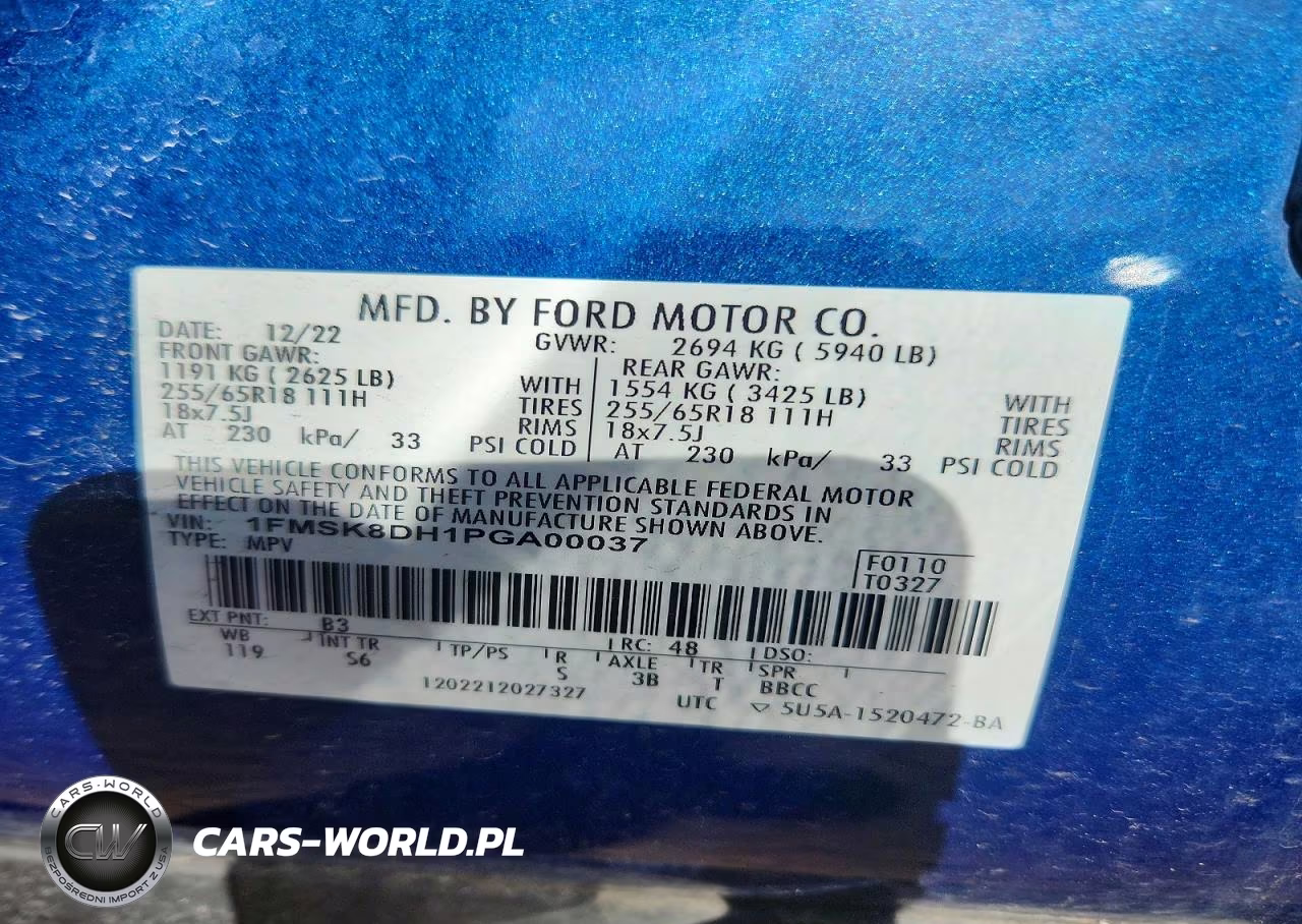 2023 Ford Explorer Xlt VIN:1FMSK8DH1PGA00037 - 12