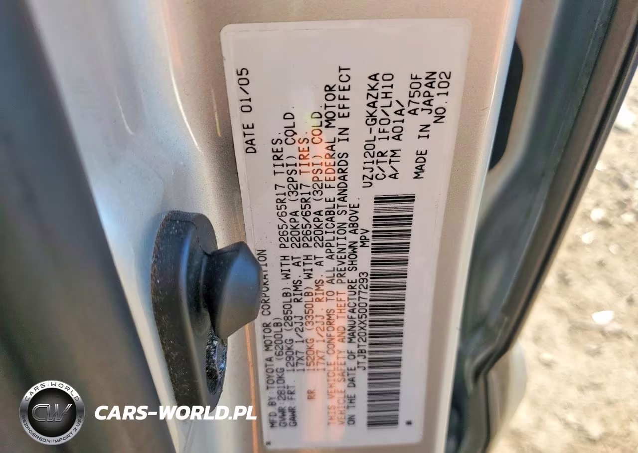 2005 Lexus Gx 470 VIN:JTJBT20XX50077293 - 13
