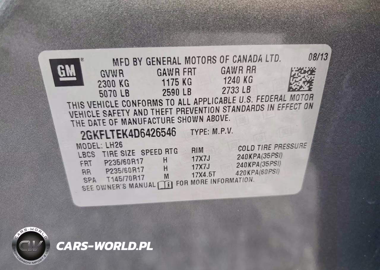 2013 GMC Terrain Sle VIN:2GKFLTEK4D6426546 - 13