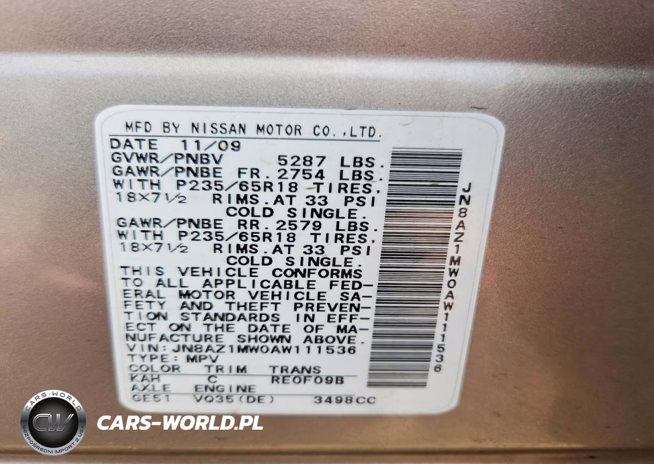 2010 Nissan Murano S VIN:JN8AZ1MW0AW111536 - 13