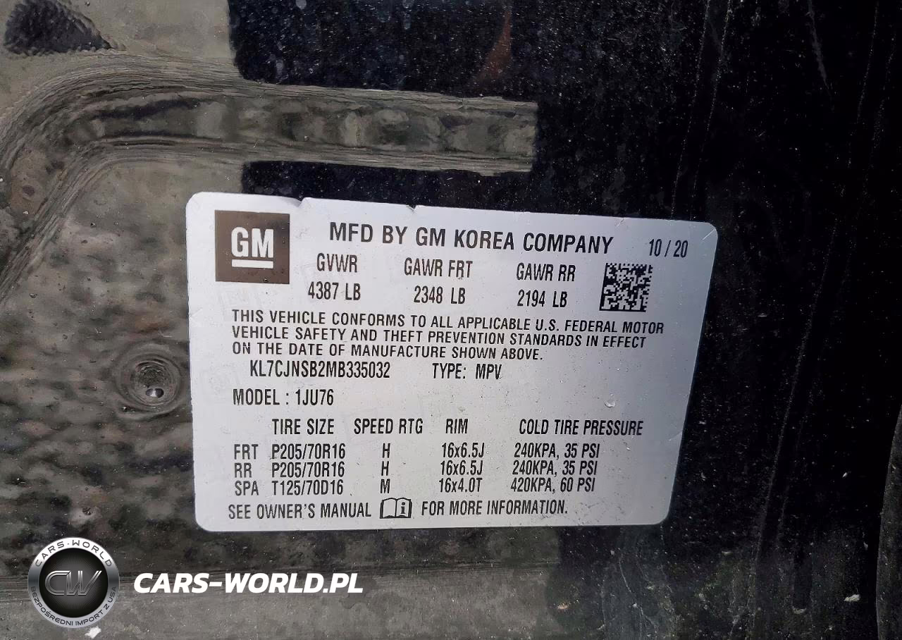 2021 Chevrolet Trax Ls VIN:KL7CJNSB2MB335032 - 12