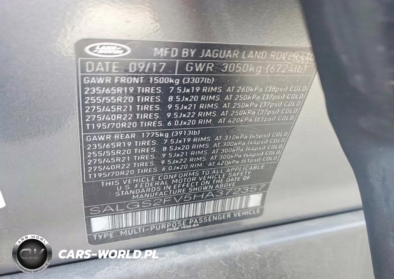 2017 Land Rover Range Rover Hse VIN:SALGS2FV5HA372357 - 12