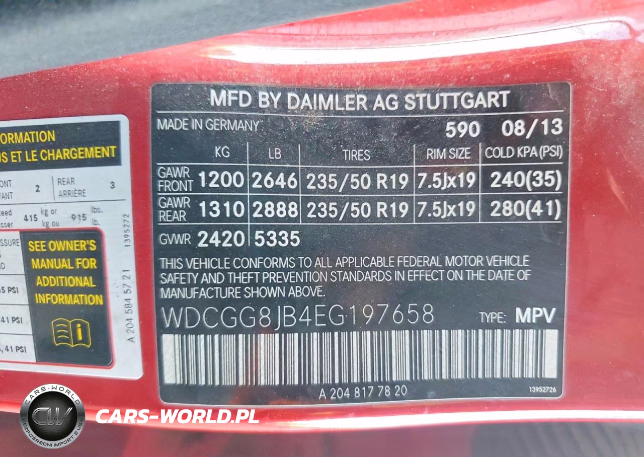 2014 Mercedes-Benz Glk 350 4Matic VIN:WDCGG8JB4EG197658 - 12