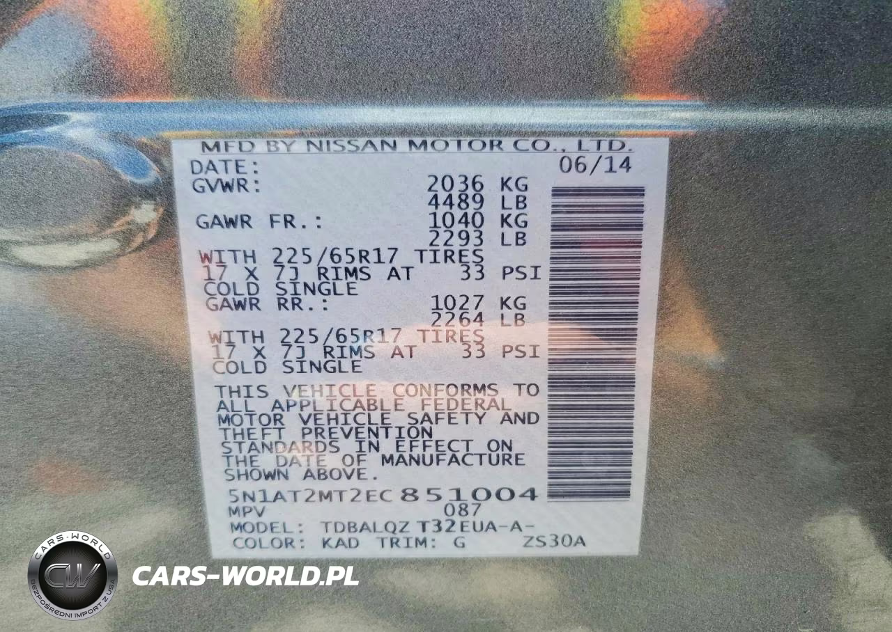 2014 Nissan Rogue Sv VIN:5N1AT2MT2EC851004 - 14