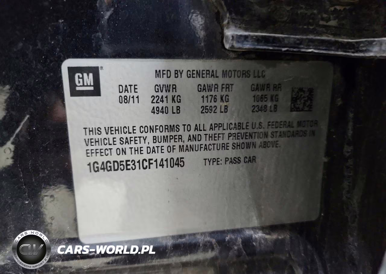 2012 Buick Lacrosse Premium VIN:1G4GD5E31CF141045 - 12