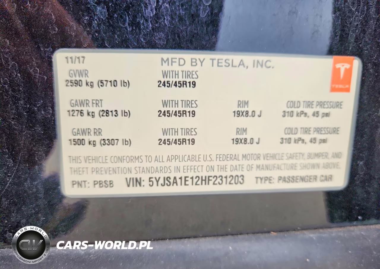 2017 Tesla Model S VIN:5YJSA1E12HF231203 - 13