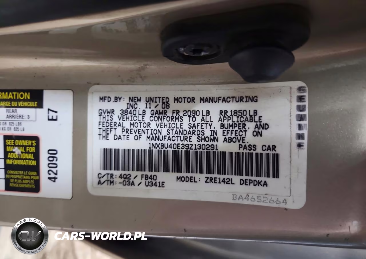 2009 Toyota Corolla Base VIN:1NXBU40E39Z130291 - 12