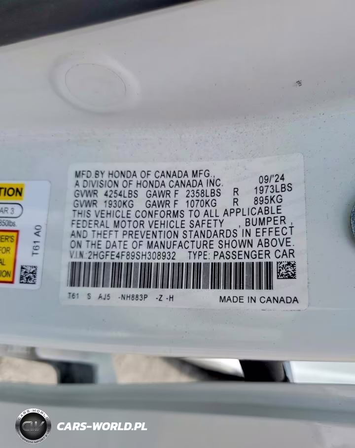 2025 Honda Civic Sport VIN:2HGFE4F89SH308932 - 12