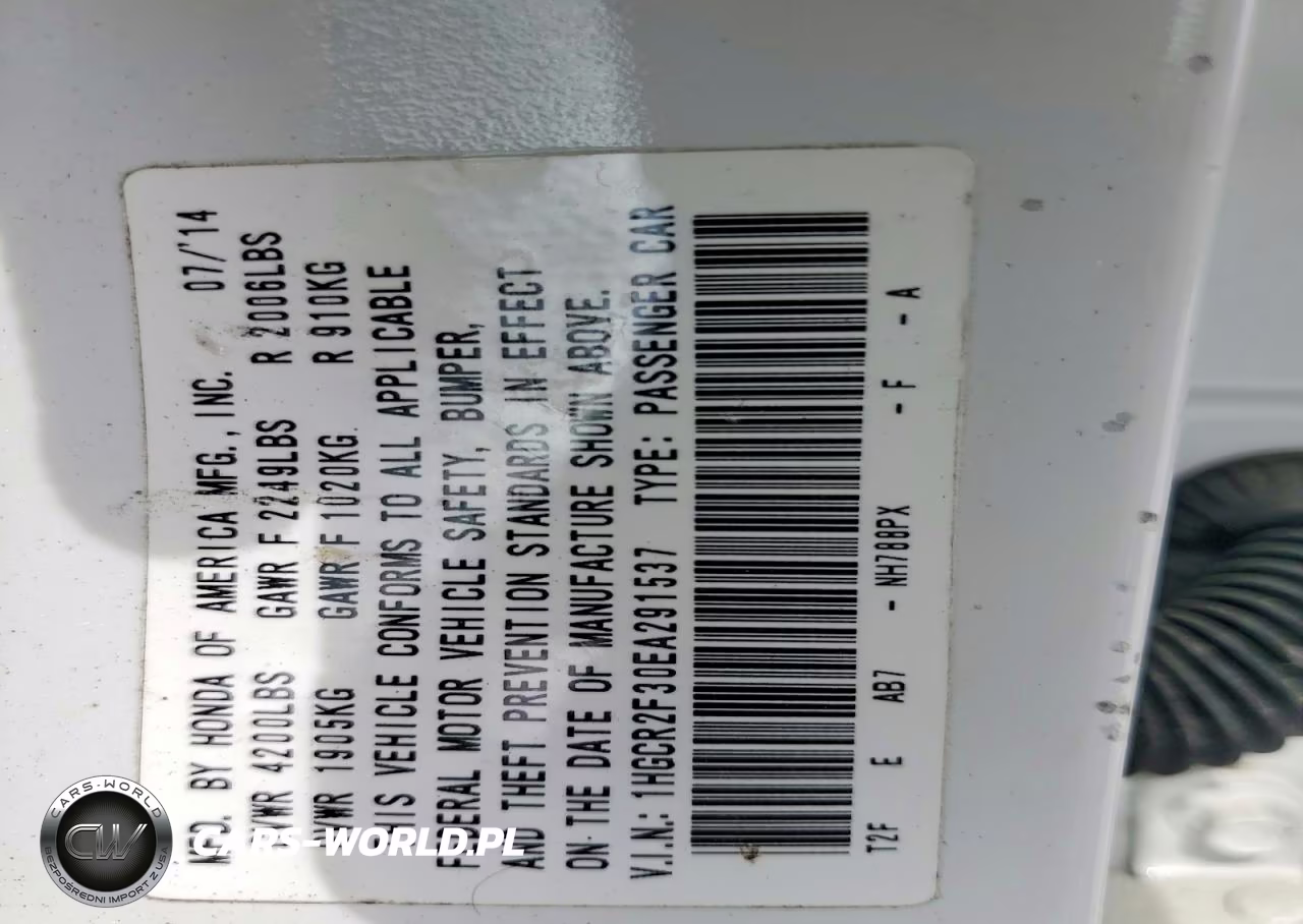 2014 Honda Accord Lx VIN:1HGCR2F30EA291537 - 12