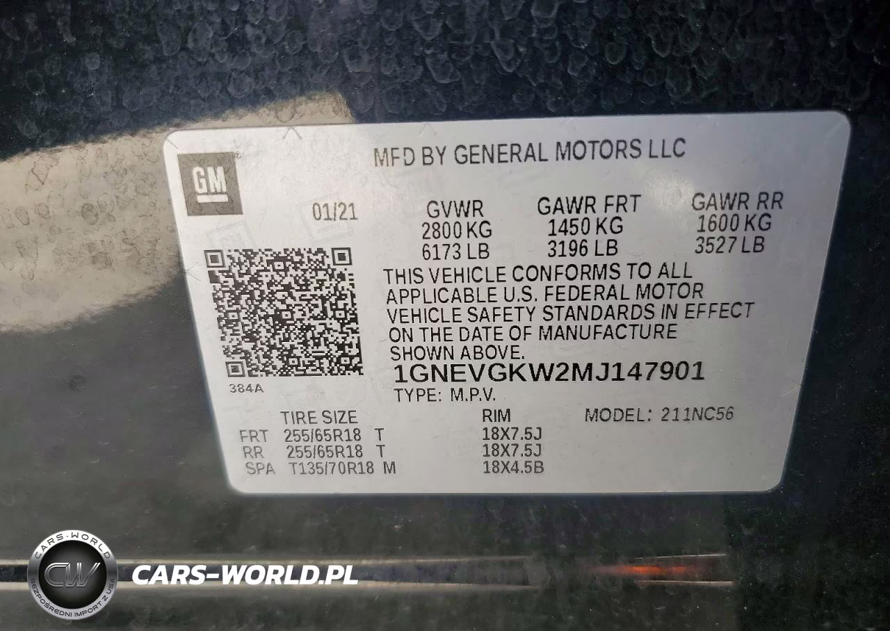 2021 Chevrolet Traverse Lt VIN:1GNEVGKW2MJ147901 - 13