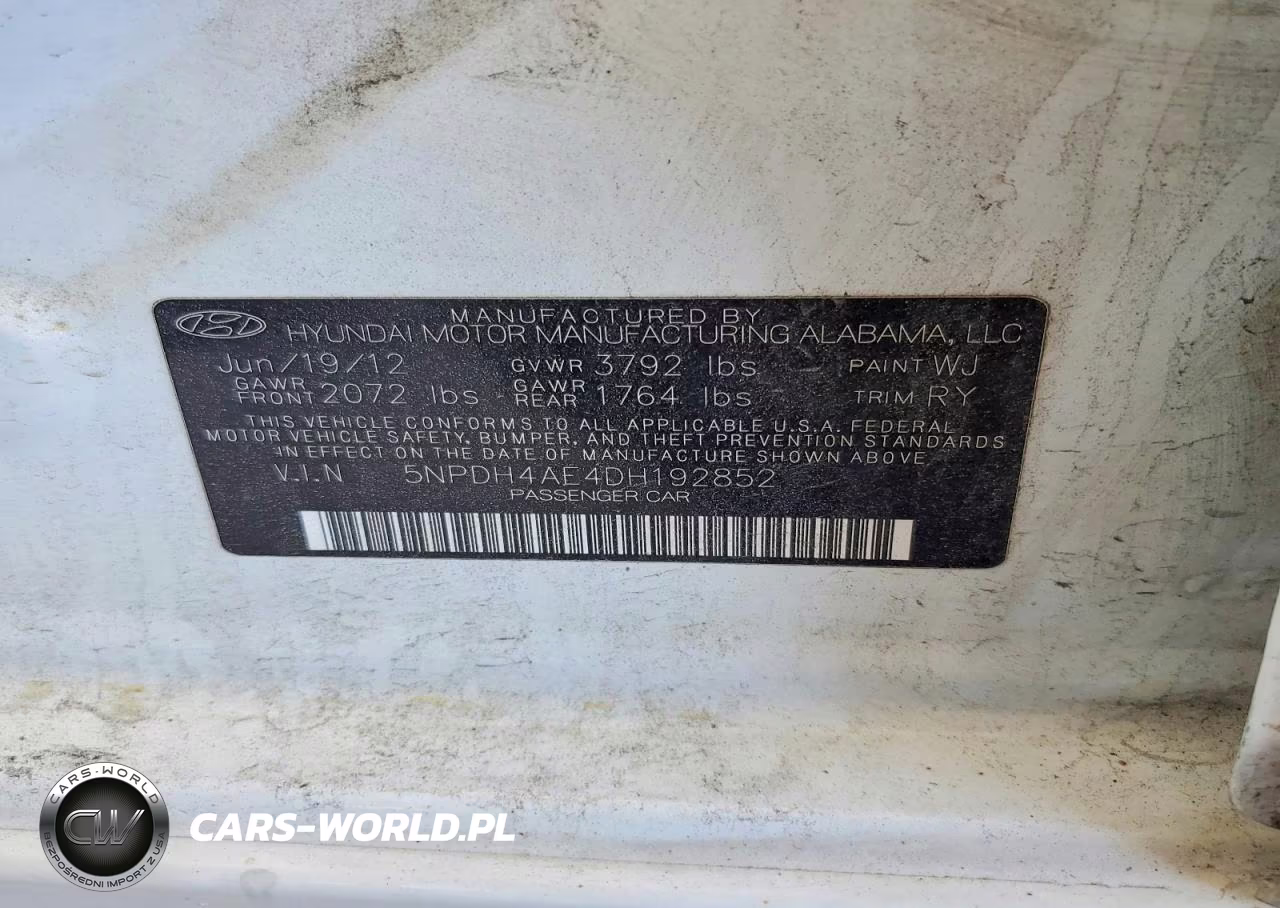 2013 Hyundai Elantra Limited VIN:5NPDH4AE4DH192852 - 12