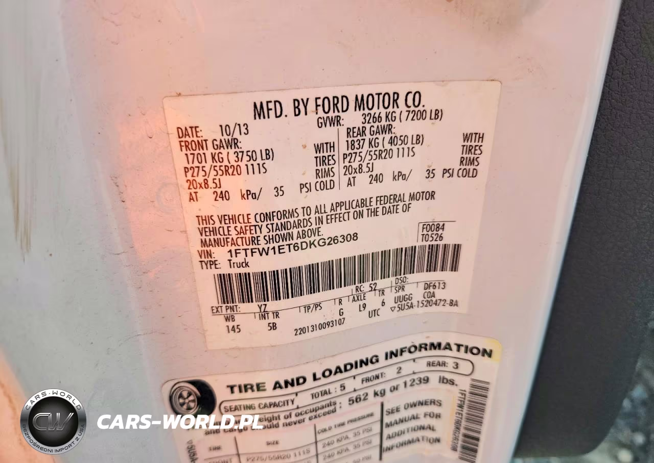 2013 Ford F150 Supercrew VIN:1FTFW1ET6DKG26308 - 13