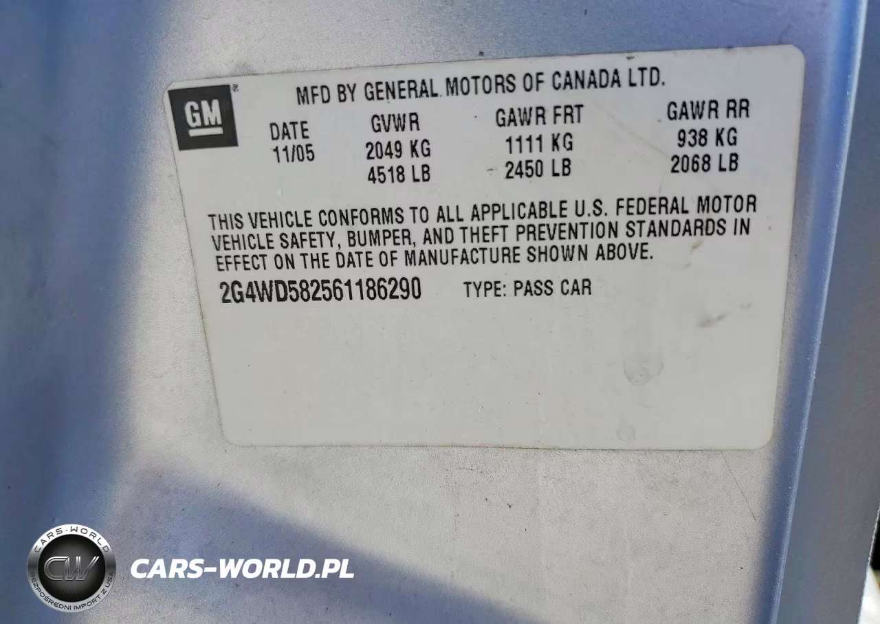 2006 Buick Lacrosse Cxl VIN:2G4WD582561186290 - 12