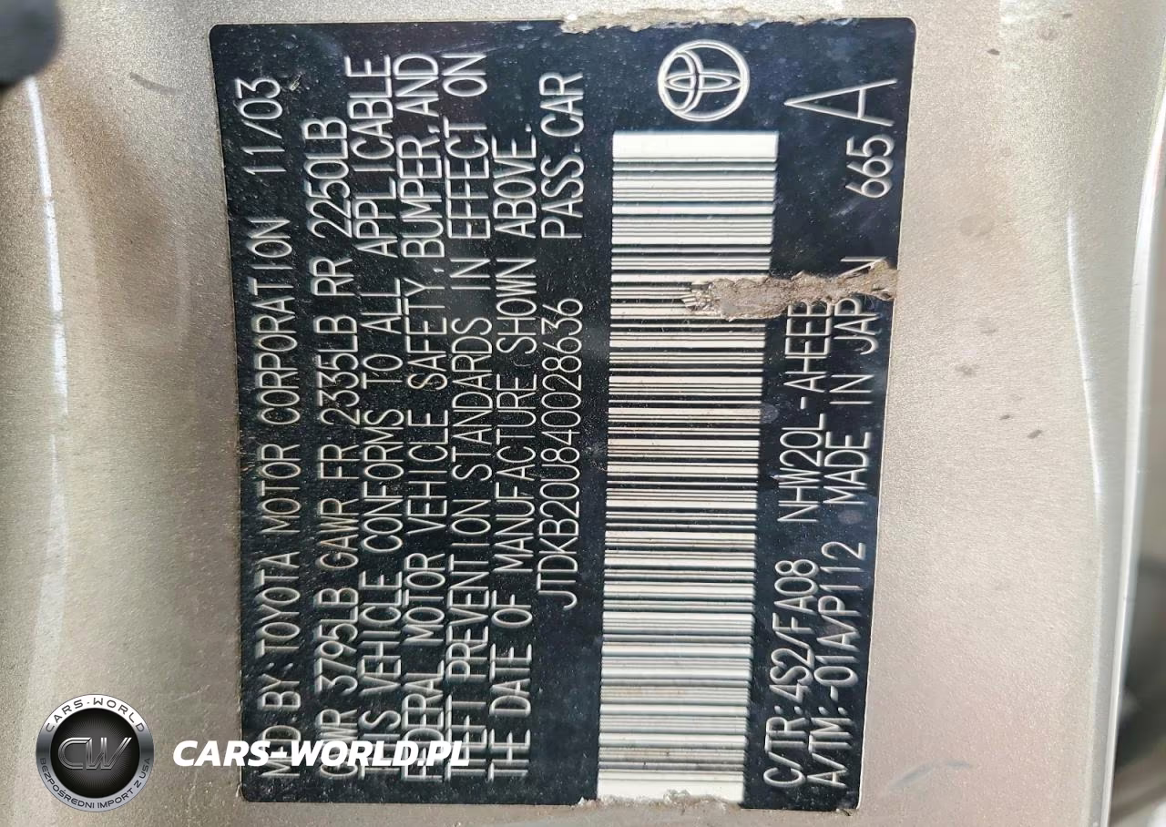 2004 Toyota Prius Base VIN:JTDKB20U840028636 - 12