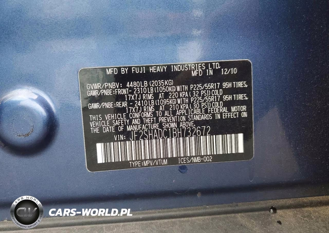 2011 Subaru Forester 2.5X Premium VIN:JF2SHADC1BH732672 - 12