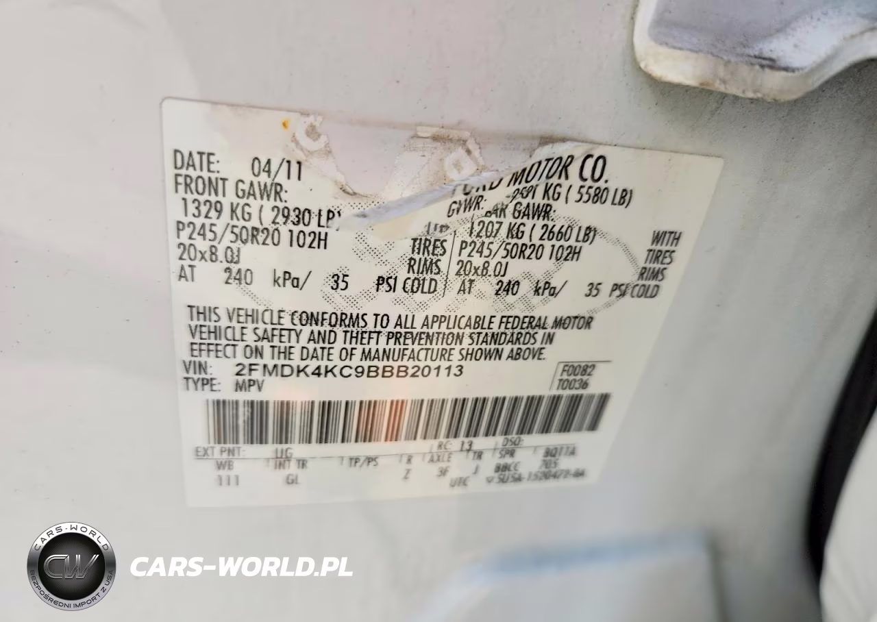 2011 Ford Edge Limited VIN:2FMDK4KC9BBB20113 - 13