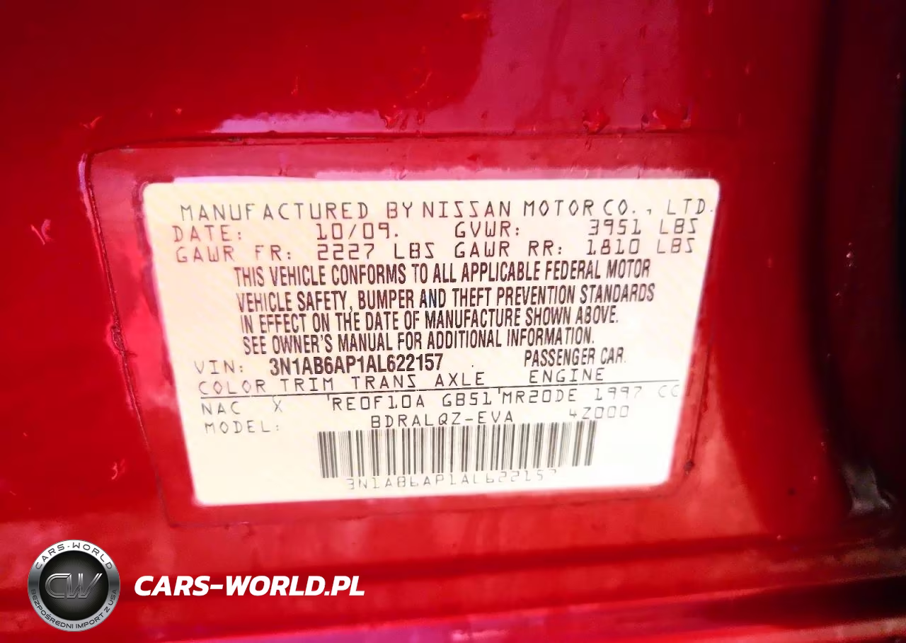 2010 Nissan Sentra 2.0 VIN:3N1AB6AP1AL622157 - 12