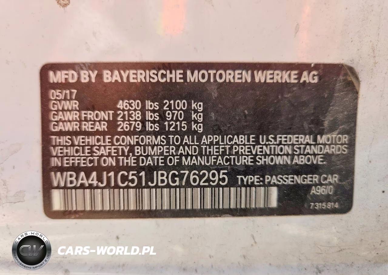 2018 BMW 430I Gran Coupe VIN:WBA4J1C51JBG76295 - 12
