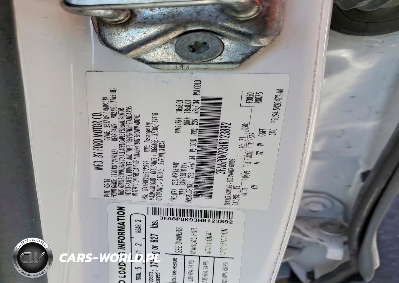 2017 Ford Fusion Titanium VIN:3FA6P0K93HR123892 - 12