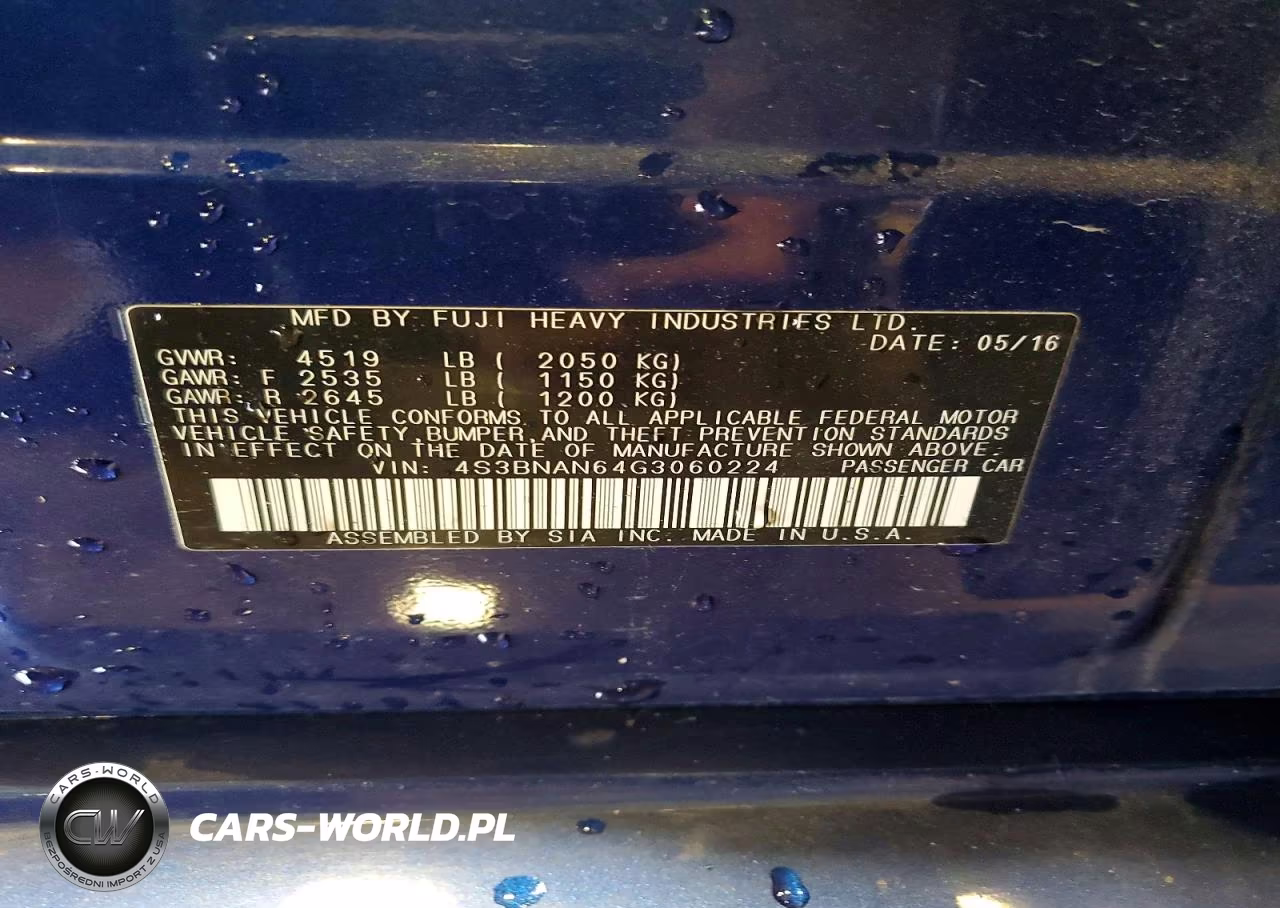 2016 Subaru Legacy 2.5I Limited VIN:4S3BNAN64G3060224 - 13