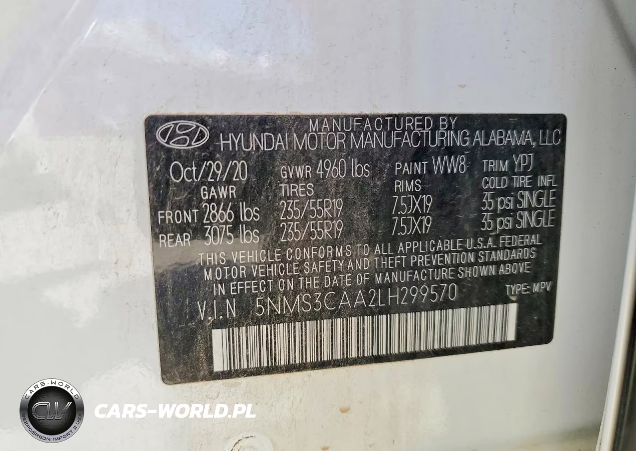 2020 Hyundai Santa Fe Sel 2.0T VIN:5NMS3CAA2LH299570 - 13