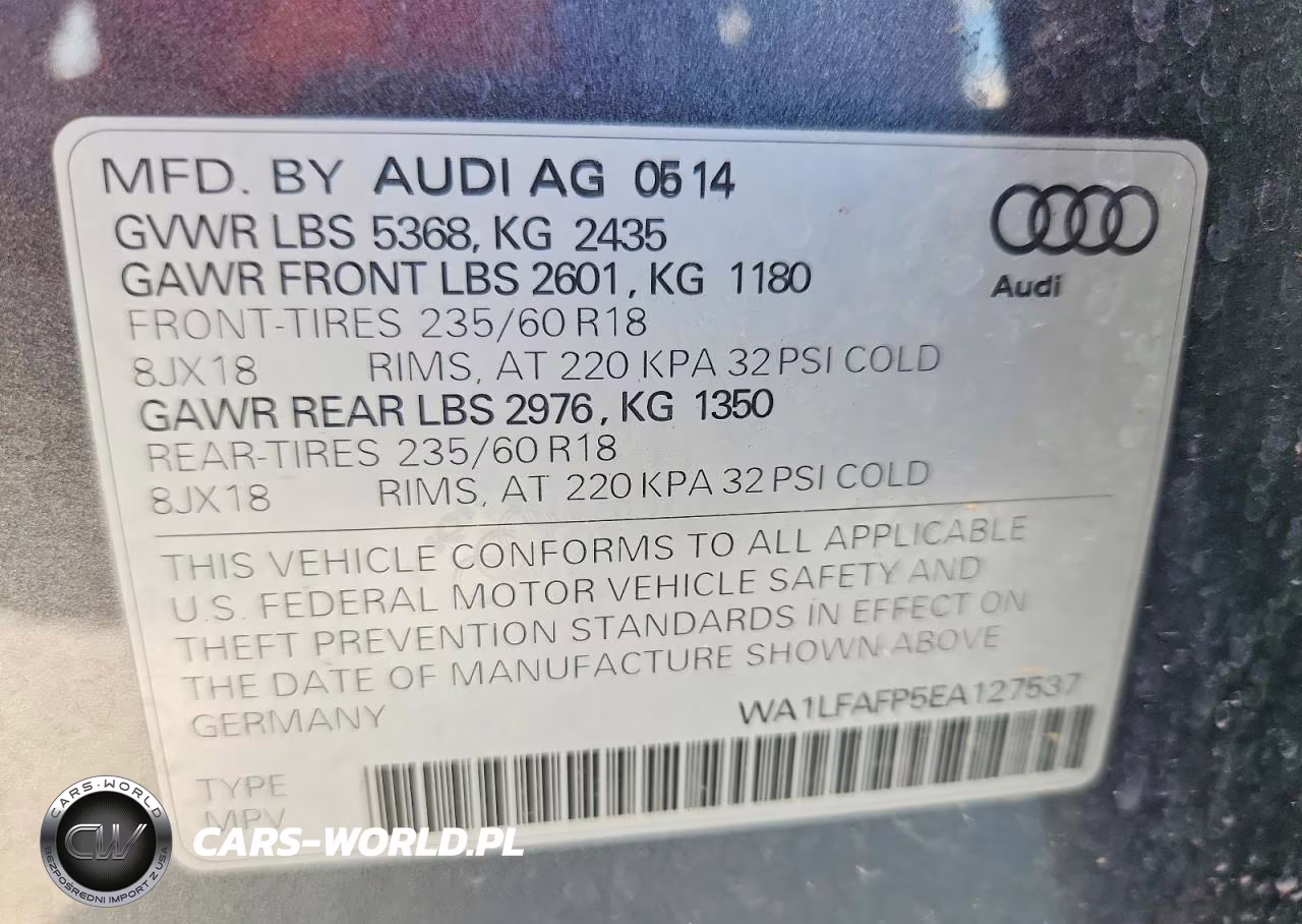 2014 Audi Q5 Premium Plus VIN:WA1LFAFP5EA127537 - 13