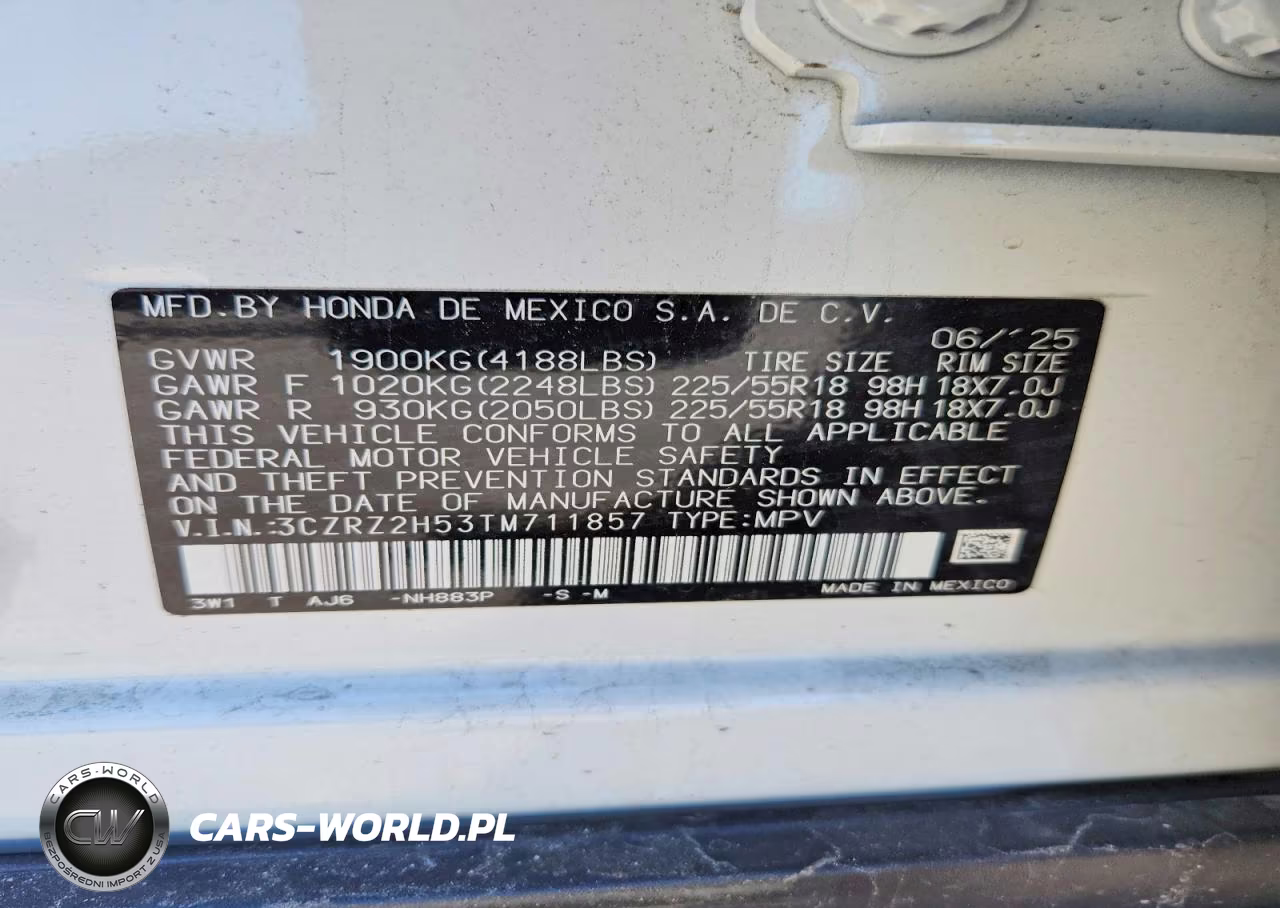 2026 Honda Hr-V Sport VIN:3CZRZ2H53TM711857 - 14