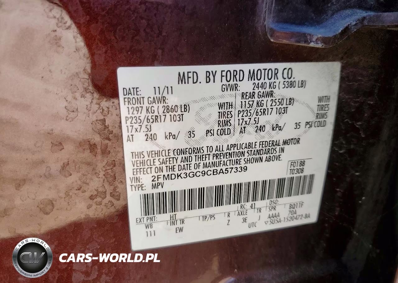 2012 Ford Edge Se VIN:2FMDK3GC9CBA57339 - 13