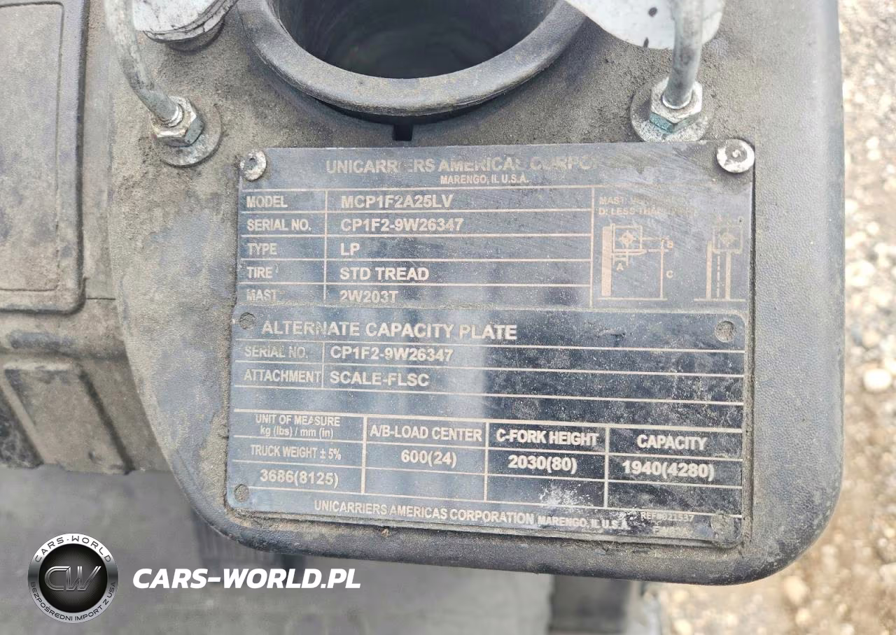 2017 Unicariers Forklift Industrial VIN:CP1F29W26347 - 9