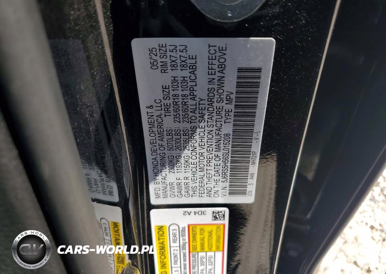 2025 Honda Cr-V Sport VIN:5J6RS5H56SL015208 - 12