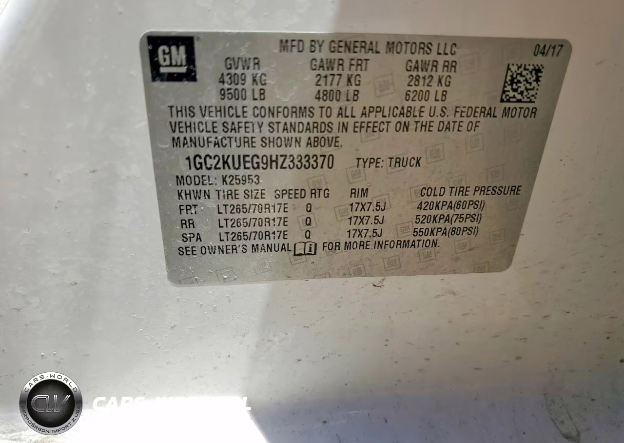 2017 Chevrolet Silverado K2500 Heavy Duty VIN:1GC2KUEG9HZ333370 - 12