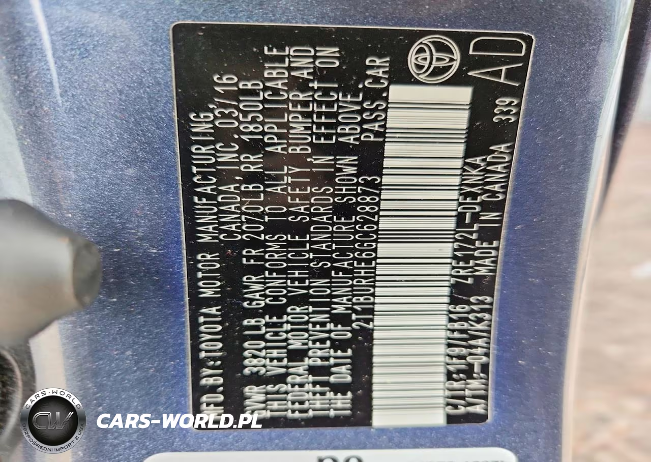 2016 TOYOTA COROLLA LE VIN:2T1BURHE6GC628873 - 13