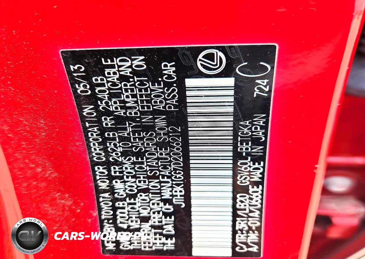 2013 Lexus Es 350 VIN:JTHBK1GG7D2066212 - 12