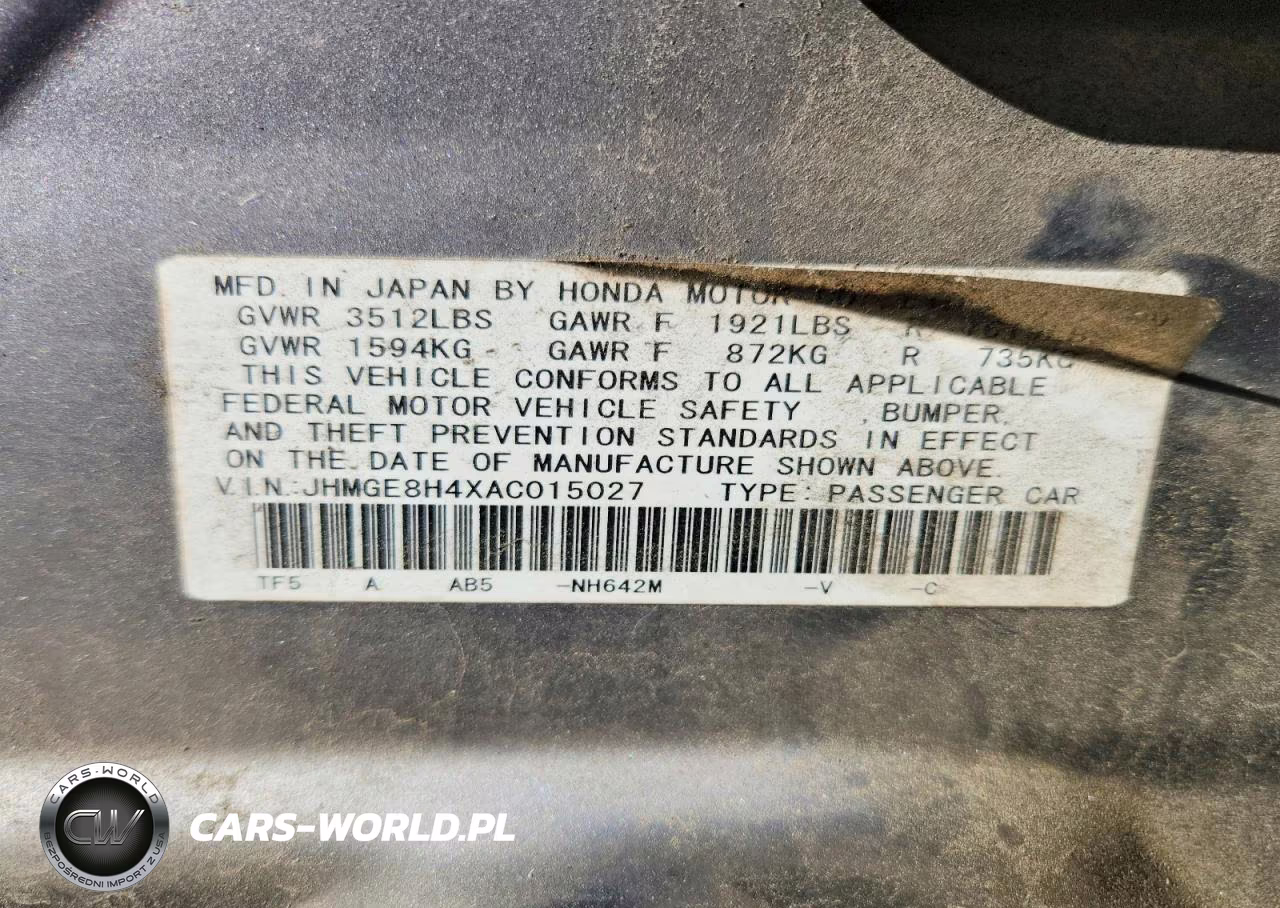 2010 Honda Fit Sport VIN:JHMGE8H4XAC015027 - 12