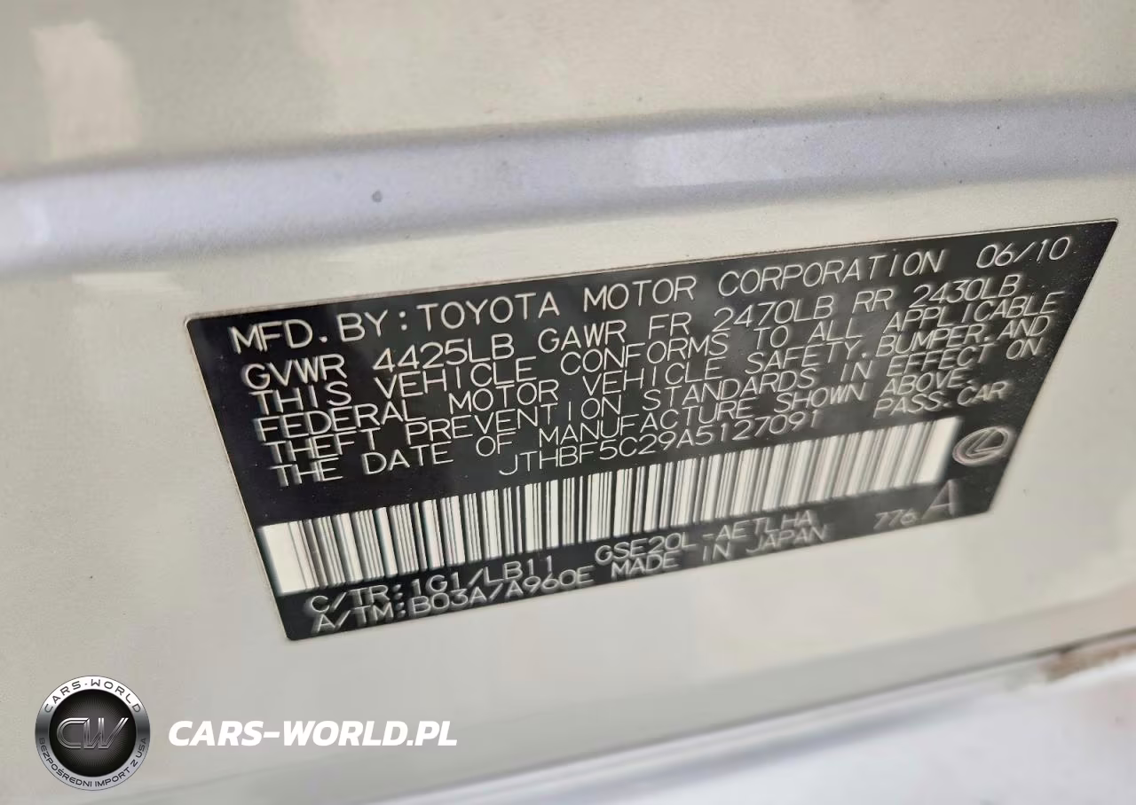 2010 Lexus Is 250 VIN:JTHBF5C29A5127091 - 12