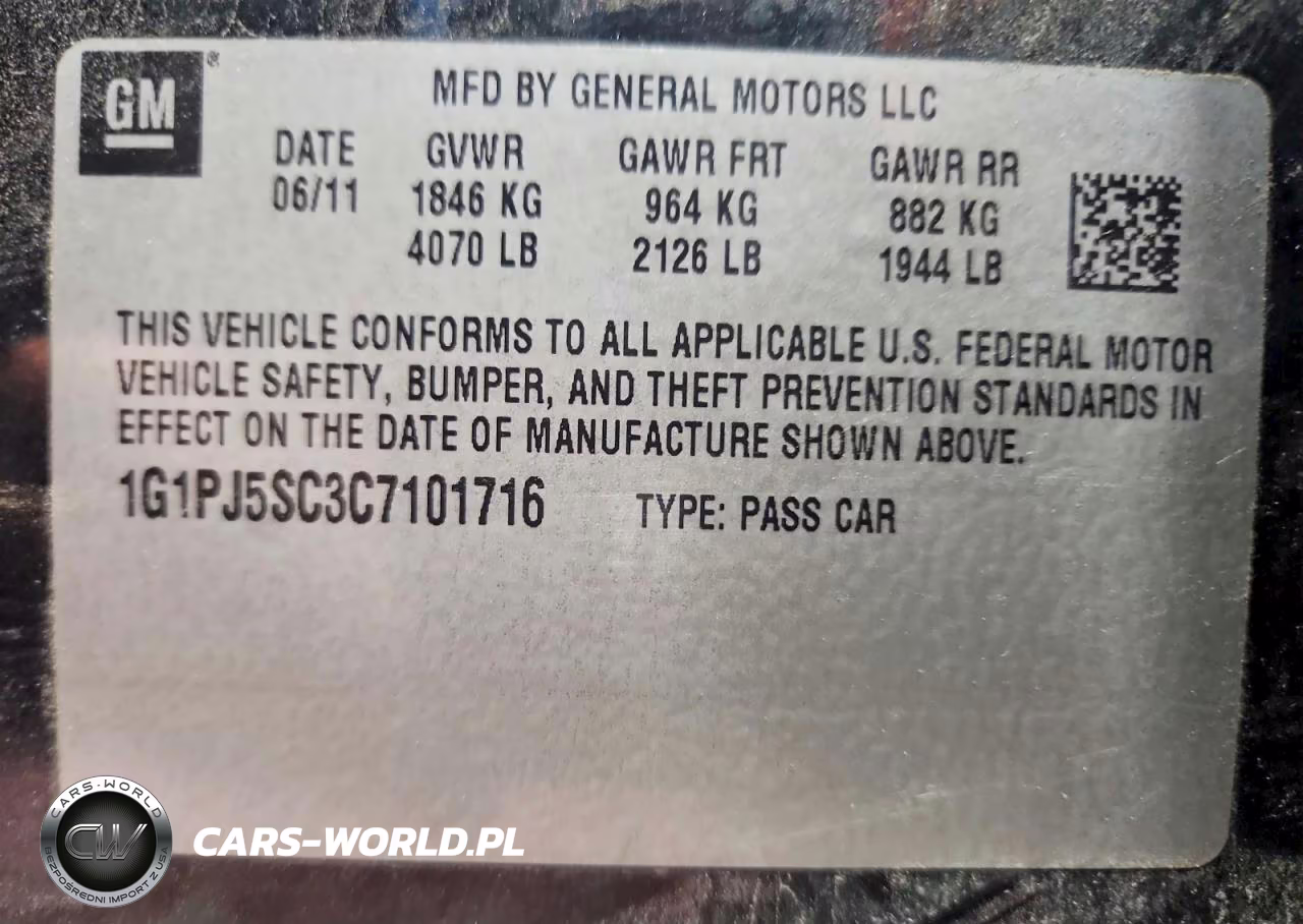 2012 Chevrolet Cruze Eco VIN:1G1PJ5SC3C7101716 - 12