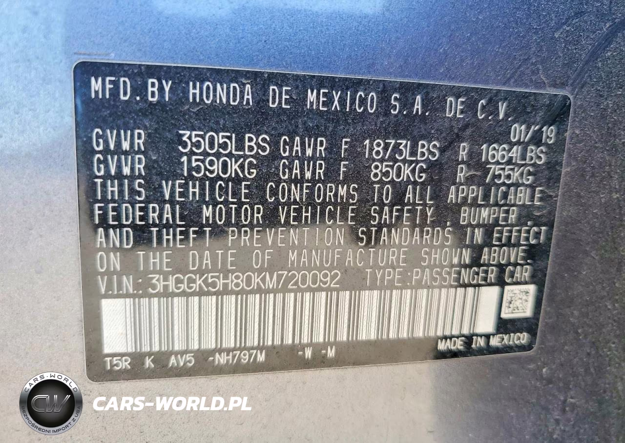 2019 Honda Fit Ex VIN:3HGGK5H80KM720092 - 13
