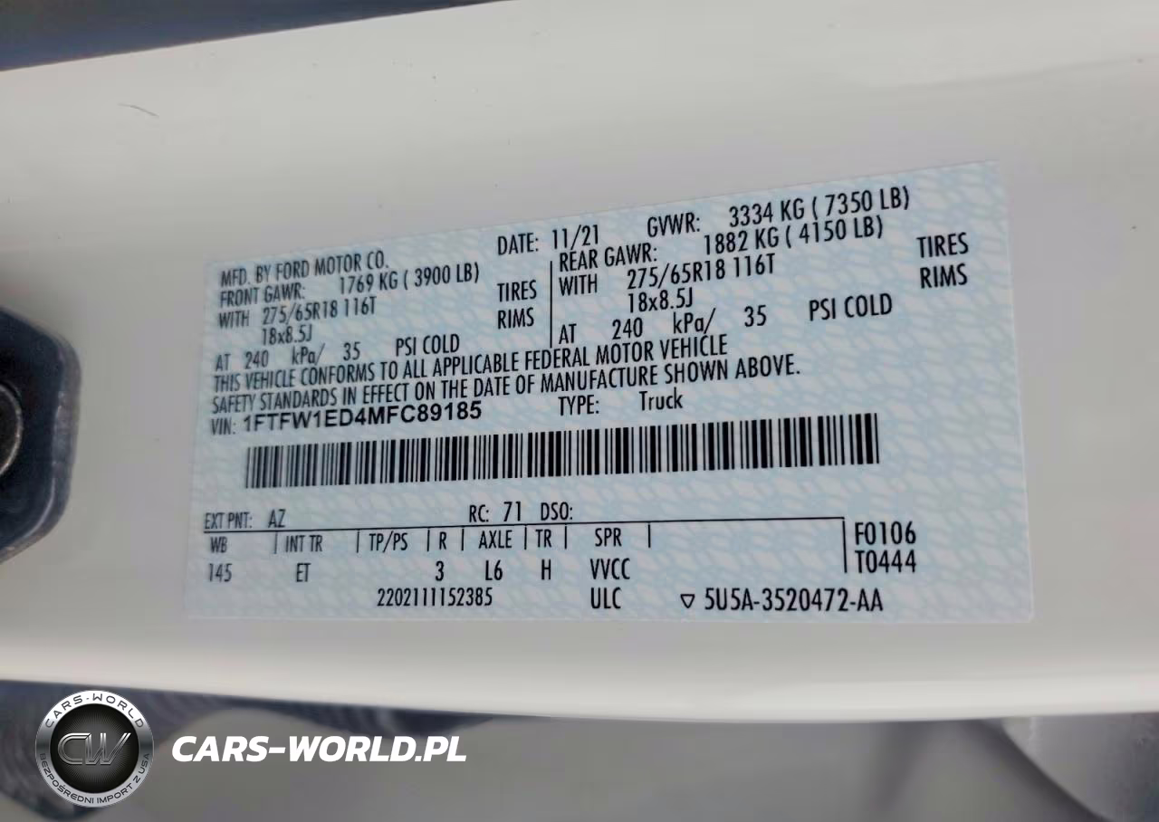 2021 Ford F150 Supercrew VIN:1FTFW1ED4MFC89185 - 12