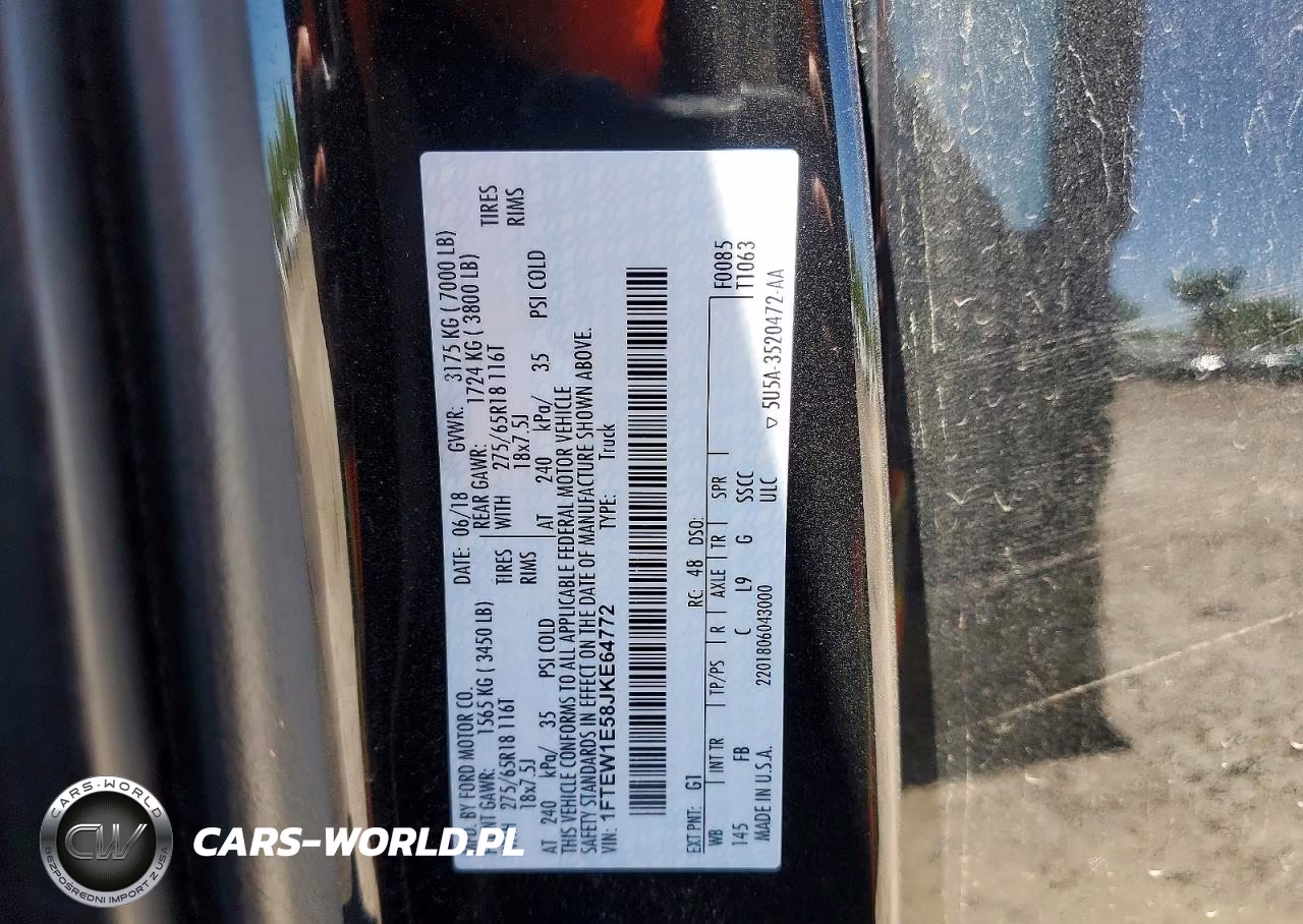 2018 Ford F150 Supercrew VIN:1FTEW1E58JKE64772 - 12