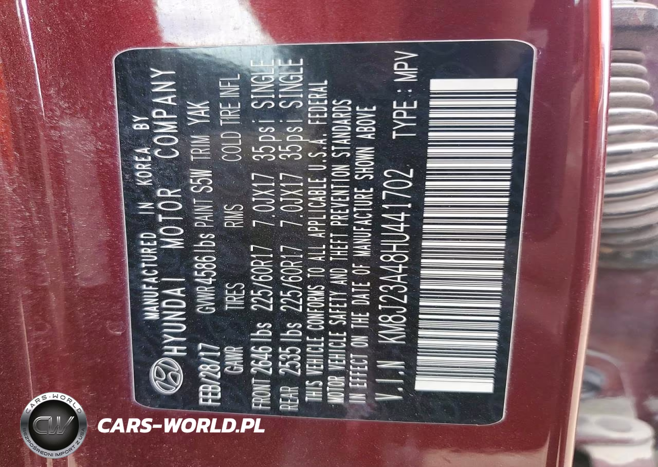 2017 Hyundai Tucson Se VIN:KM8J23A48HU441702 - 13