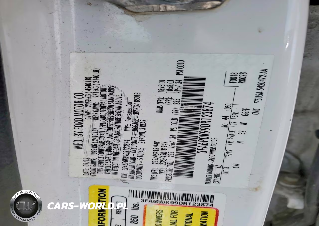 2013 Ford Fusion Titanium VIN:3FA6P0K99DR123874 - 12