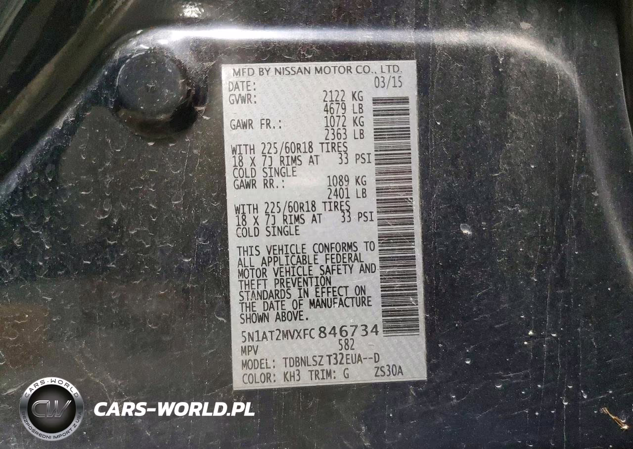 2015 Nissan Rogue Sl VIN:5N1AT2MVXFC846734 - 14