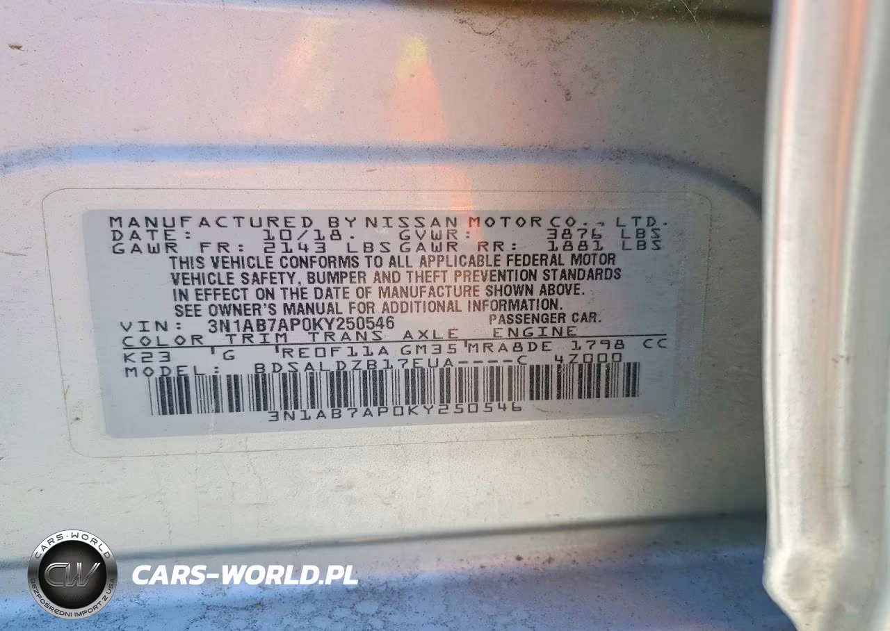 2019 Nissan Sentra Sv VIN:3N1AB7AP0KY250546 - 12