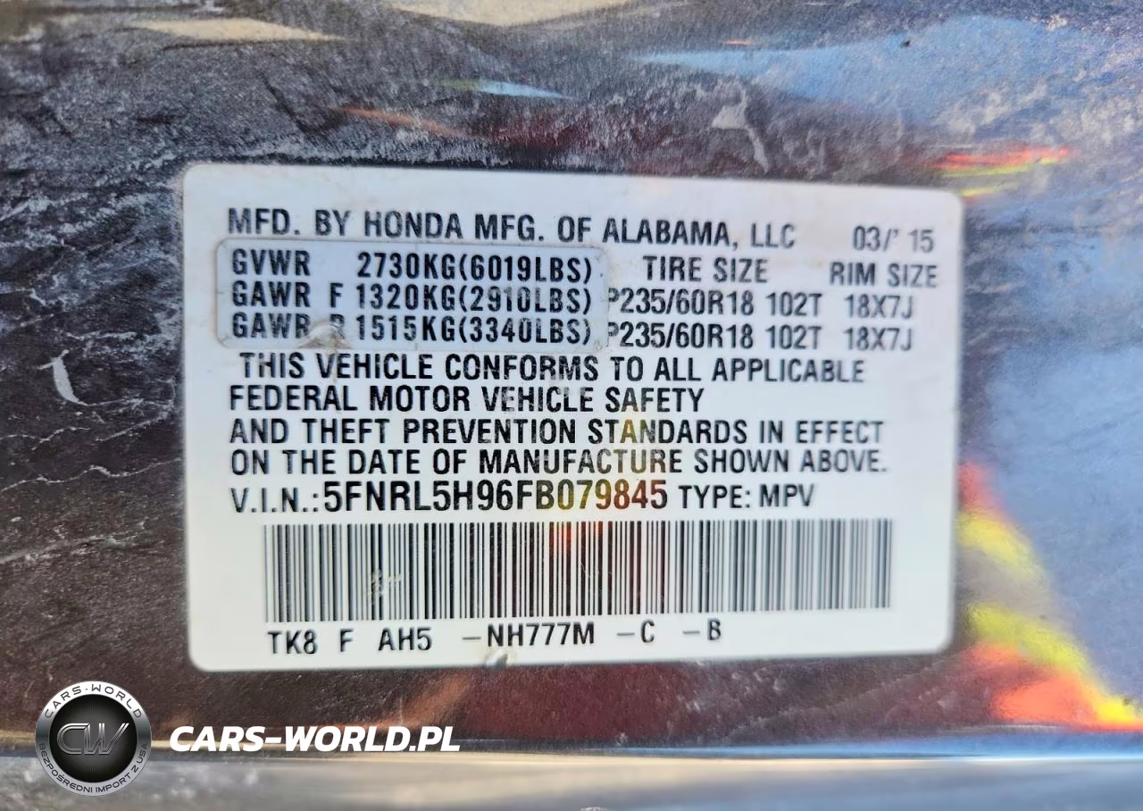 2015 Honda Odyssey Touring VIN:5FNRL5H96FB079845 - 13