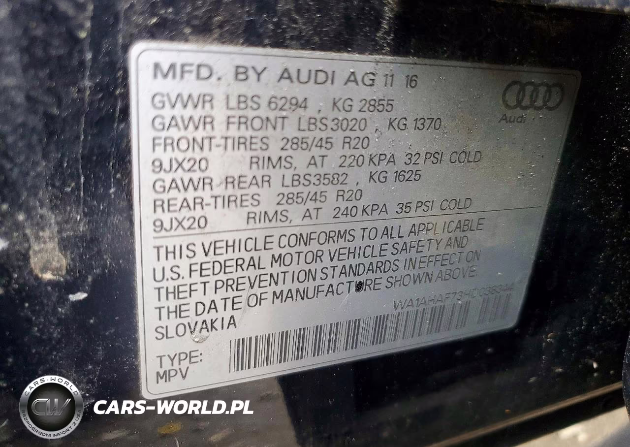 2017 Audi Q7 Premium VIN:WA1AHAF73HD038344 - 13