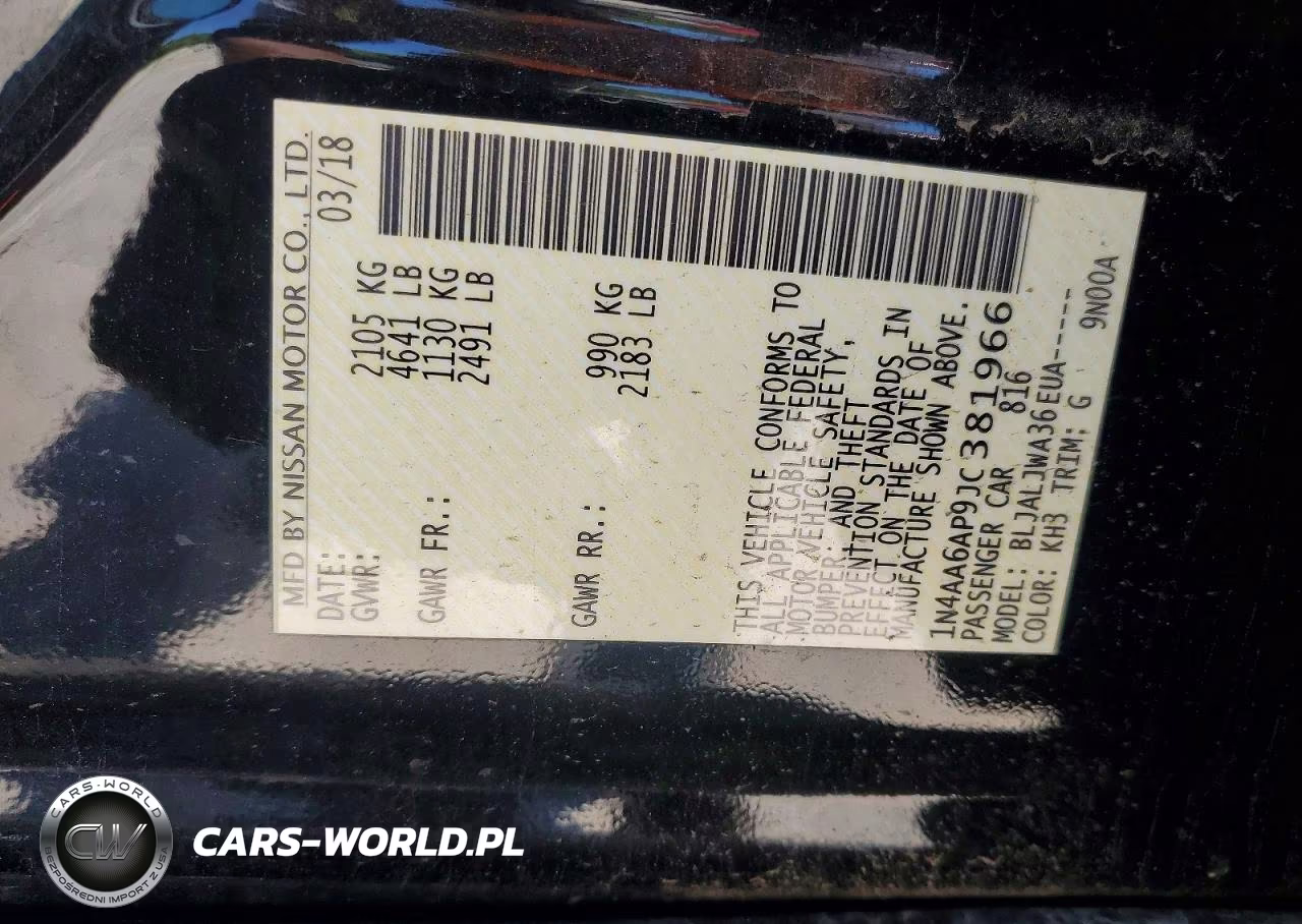 2018 Nissan Maxima 3.5 Sv VIN:1N4AA6AP9JC381966 - 13